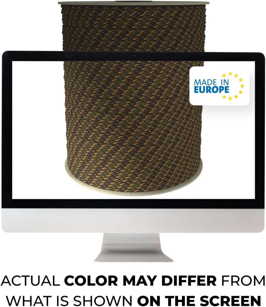 Paracord 4 mm, 20+ Militärfarben (15 m, 30 m, 50 m, 100 m, 300 m) | Ideal zum Basteln, Camping, Outd