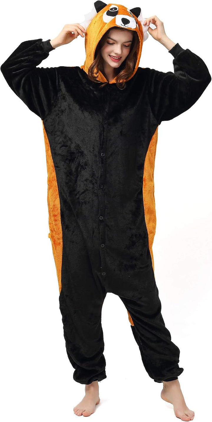Katara 1744 (30+ Designs) Roter Panda-Kostüm, Unisex Onesie/ Pyjama-Qualität für Erwachsene & Teenag