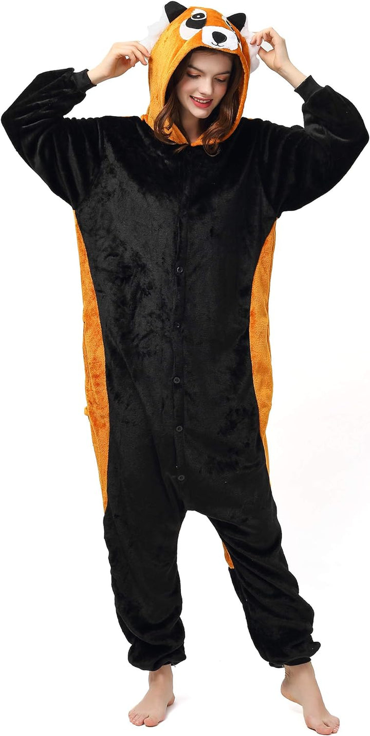 Katara 1744 (30+ Designs) Roter Panda-Kostüm, Unisex Onesie/ Pyjama-Qualität für Erwachsene & Teenag