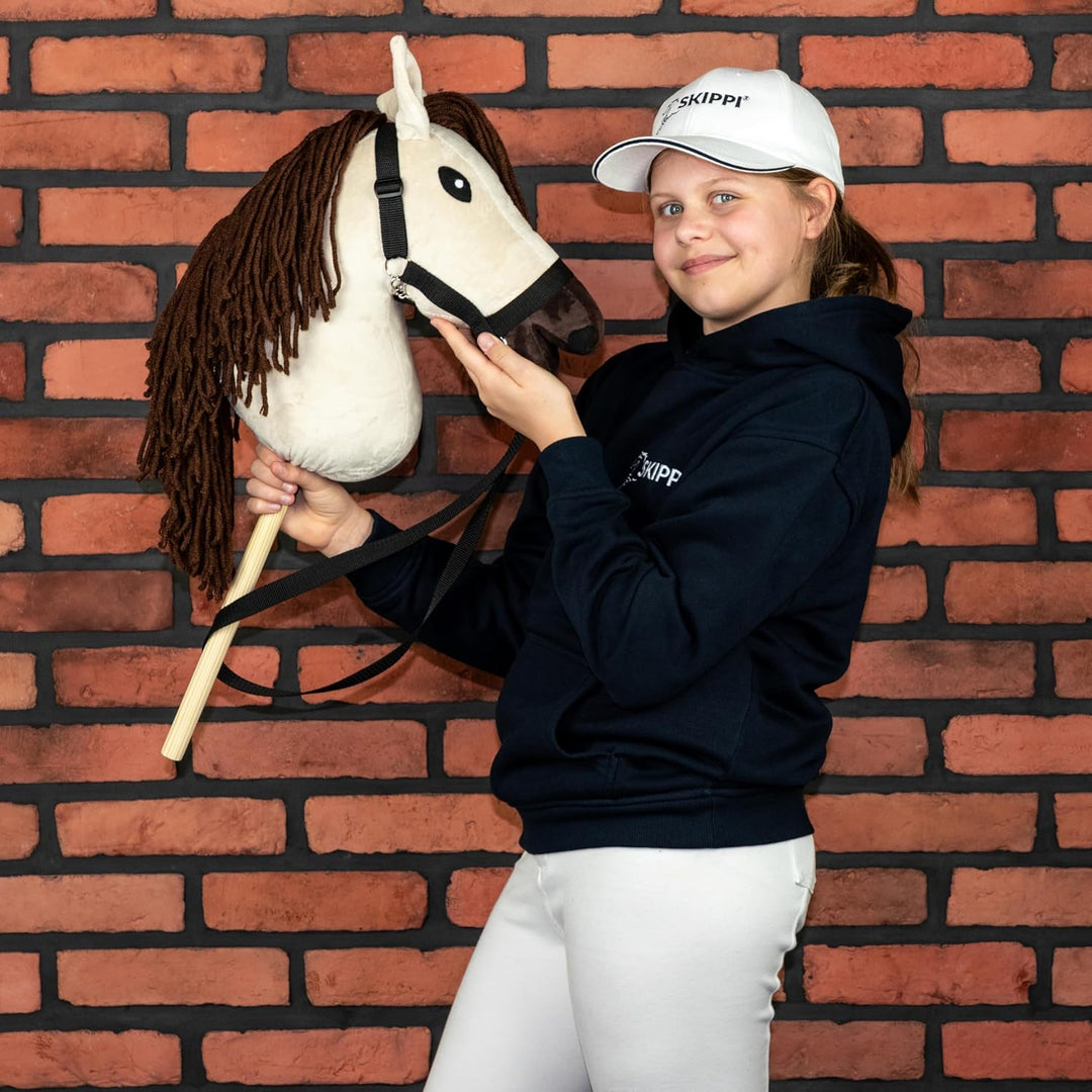 SKIPPI Hobby Horse Biskuit, Grosses Steckenpferd A3, Halfter und Zügeln im Set, Hobby Horsing Pferd