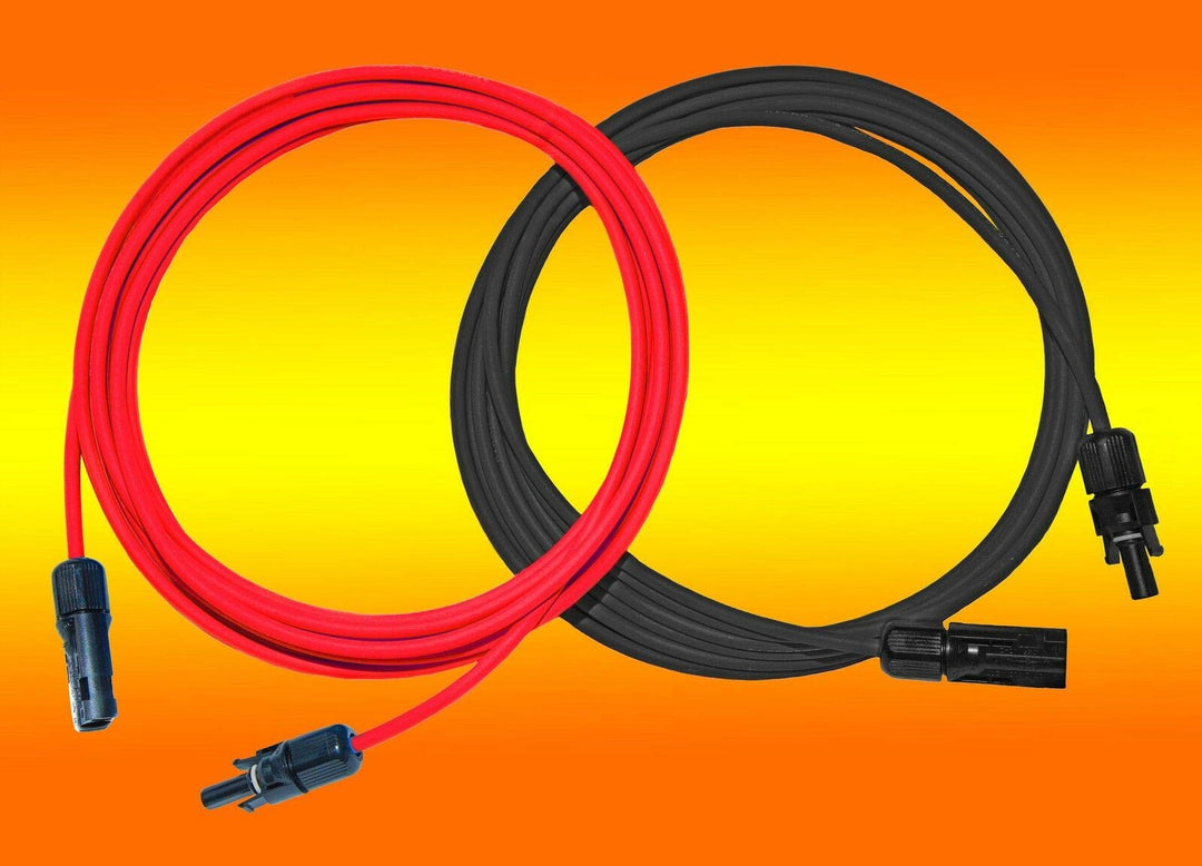 2 x 15,0m Solarkabel je rot und schwarz 4mm2 inkl. montierter Solarstecker von bau-tech Solarenergie