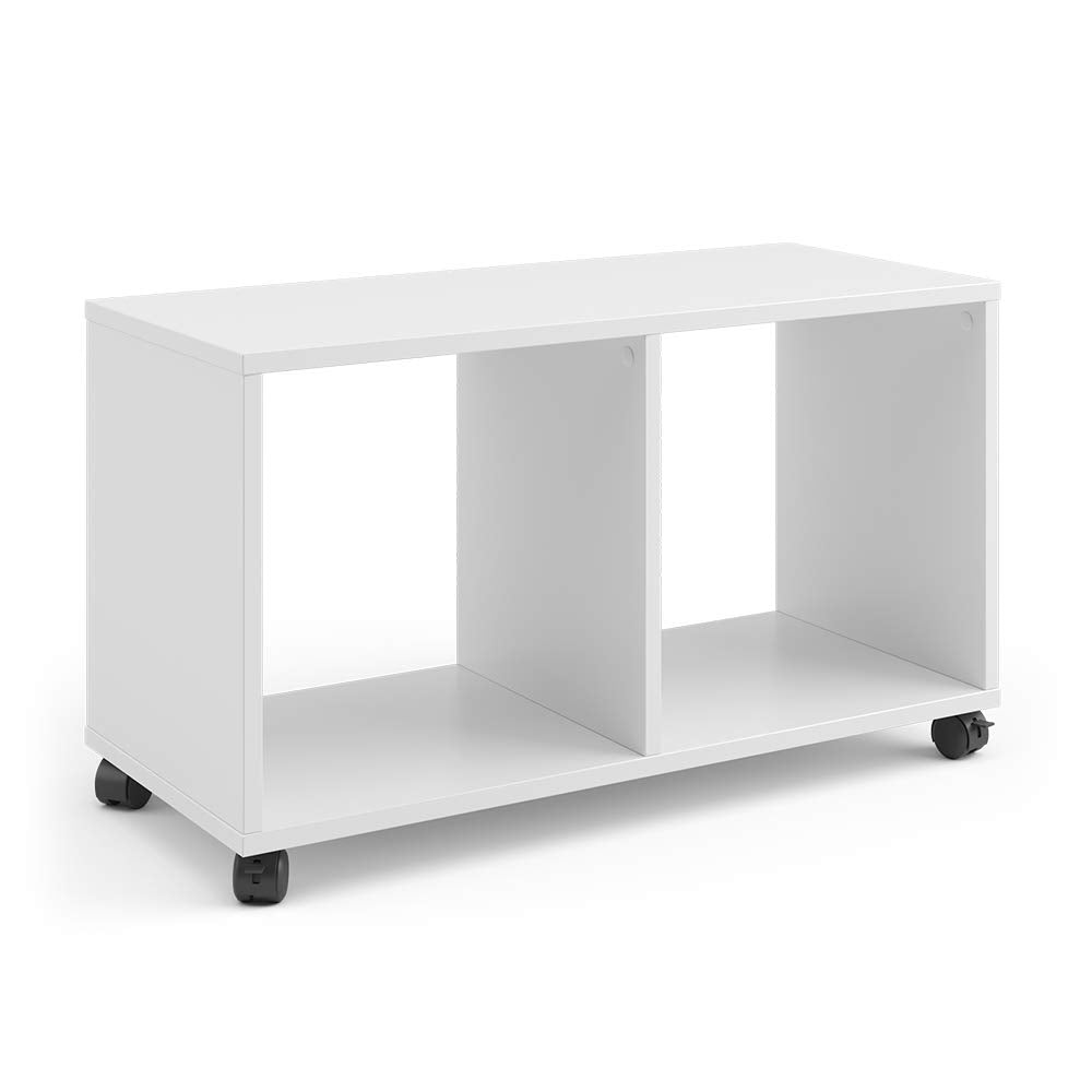 Vicco Kinderregal Luigi, Weiss, 72 x 42.4 cm, auf Rollen fahrbar mit Zwei offenen Ablageflächen 2 Fä