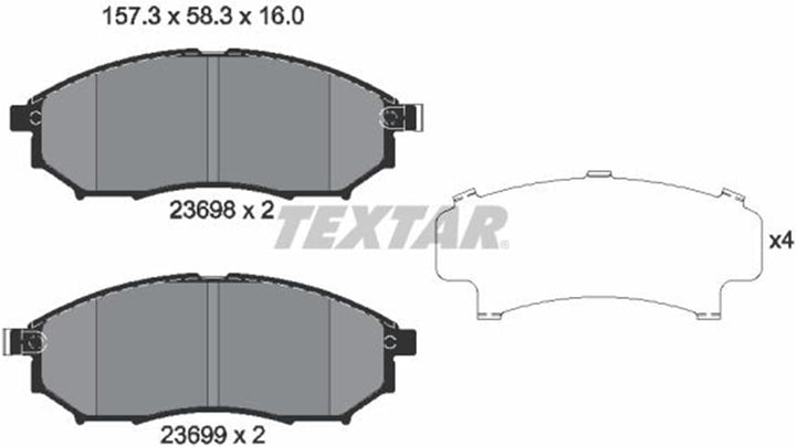 Textar 2369801 Bremsbelagsatz, Scheibenbremse