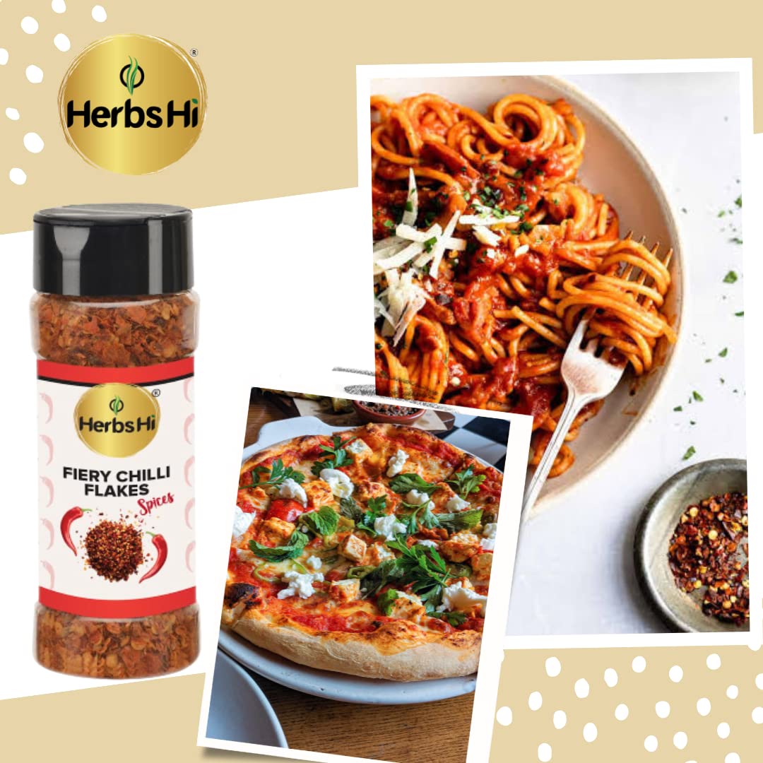 HerbsHi Everyday Combo: Feurige Chiliflocken (35 g), Oregano-Kräuter (30 g), Peri Peri Masala (60 g)
