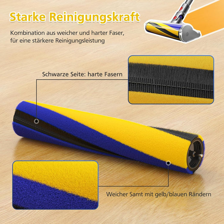 1 Bodenbürstenrolle Kompatibel mit Dyson V15/V15s Detect/Gen5/V12 Slim Softwalze Bodendüse,Weiche Fl