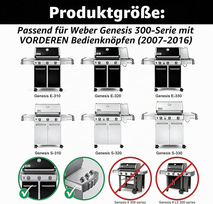 49,5 cm x 33 cm 7528 Bratrost für Weber Genesis E-310/320/330, S-310/320/330 (2007-2016), Hochwertig