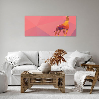 Panorama Bilder auf Leinwand 100x40cm Leinwandbild Giraffe modern Grafik Gross Wanddeko Bild Schlafz