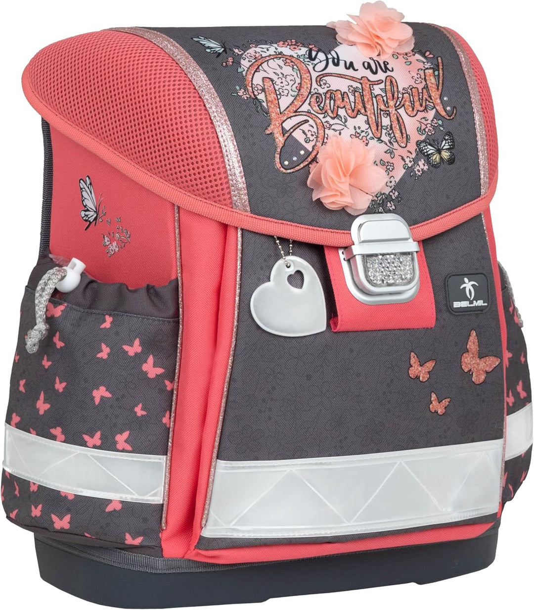 Belmil Classy Schulranzen Set 4 - teilig (403-13/AG/S) M Bloomy Blossom, M Bloomy Blossom