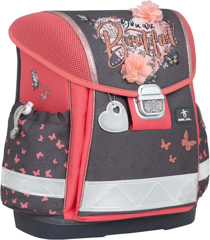 Belmil Classy Schulranzen Set 4 - teilig (403-13/AG/S) M Bloomy Blossom, M Bloomy Blossom