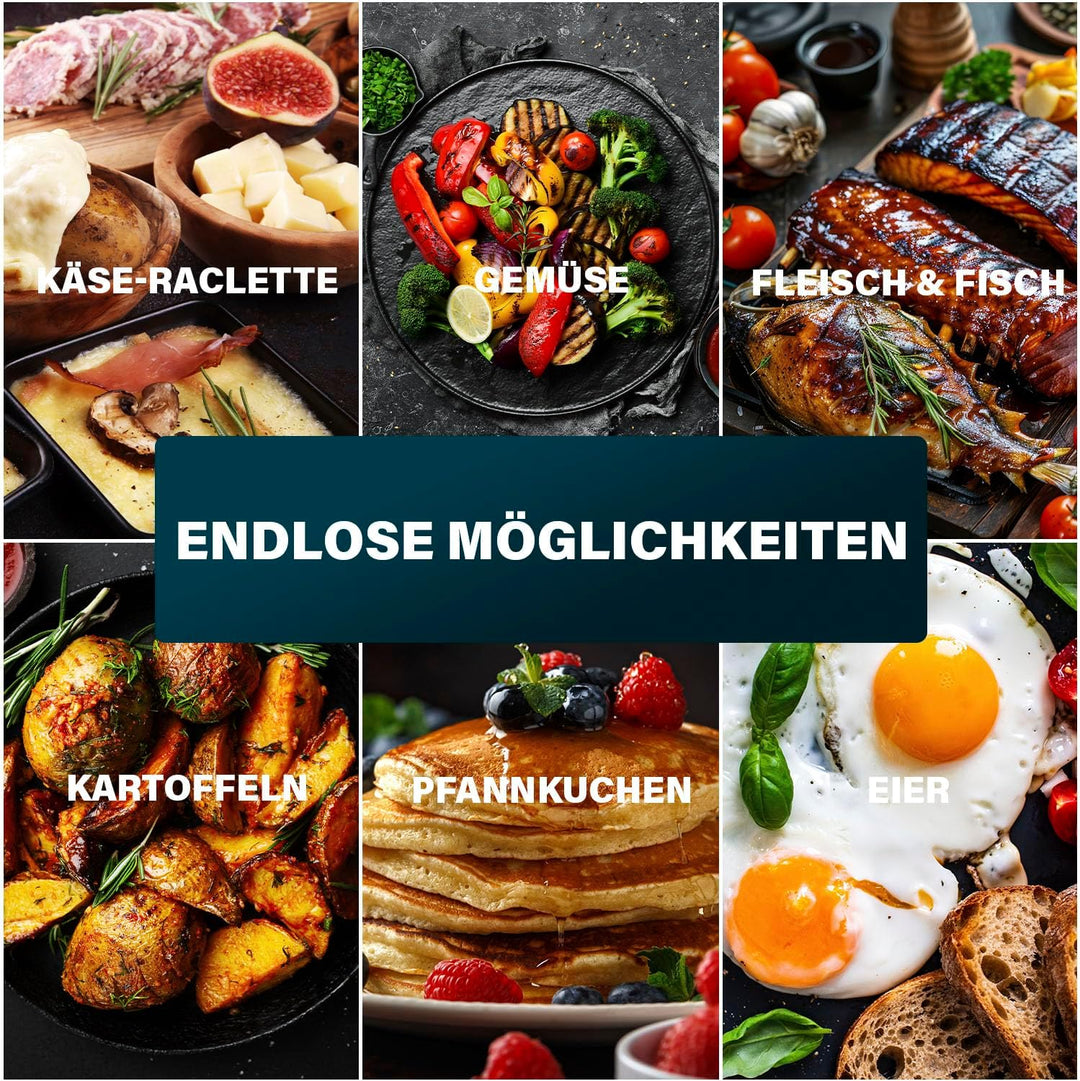 Princess 162725 Raclette und Antihaftbeschichtung Grill-Set für 6 Personen, 800