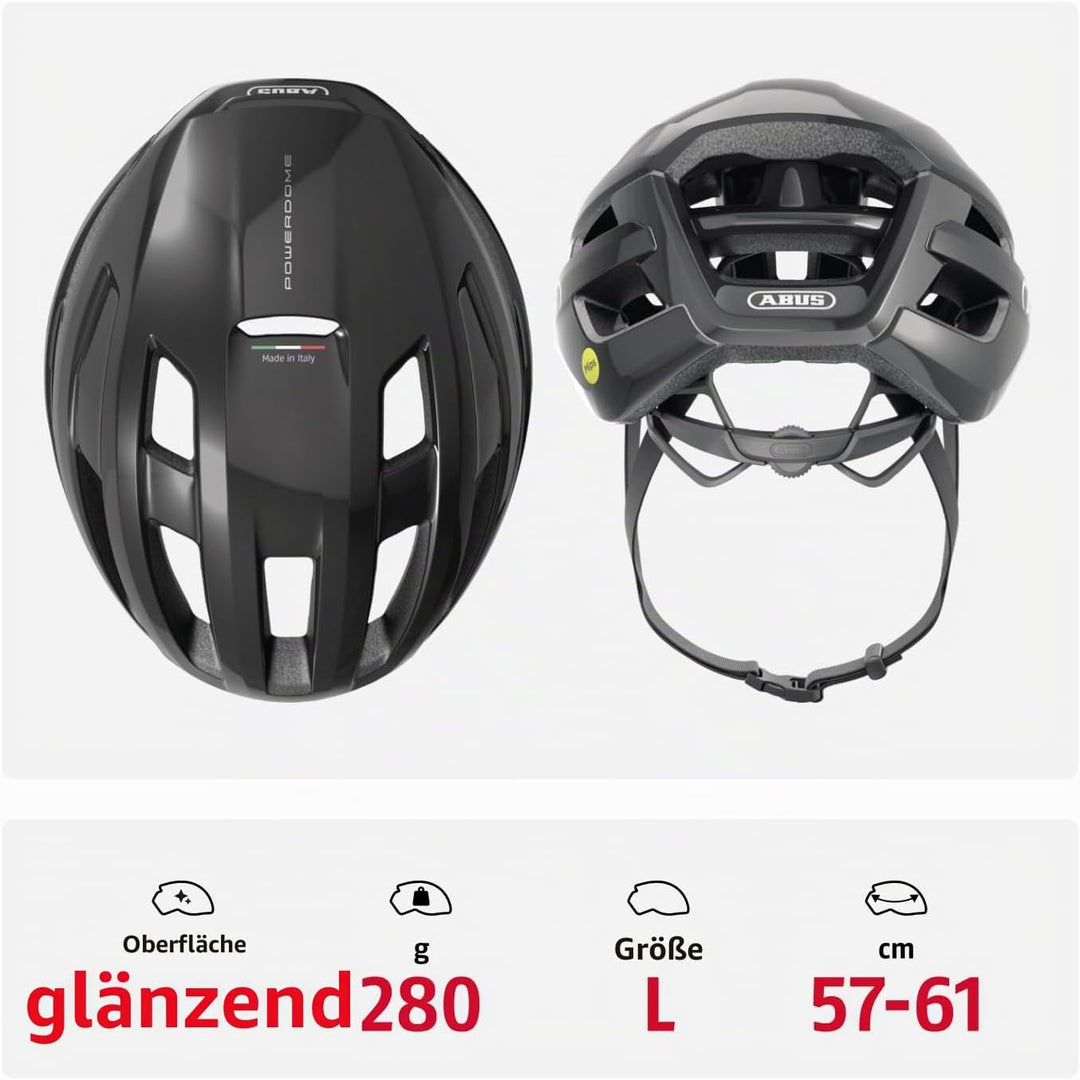 ABUS Rennradhelm PowerDome MIPS - leichter Fahrradhelm mit cleverem Belüftungssystem und Aufprallsch