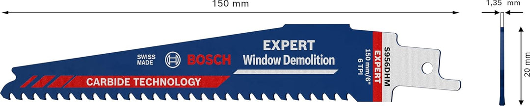 Bosch Professional 10x Expert ‘Window Demolition’ S 956 DHM Säbelsägeblatt (für Holz mit zähem Metal