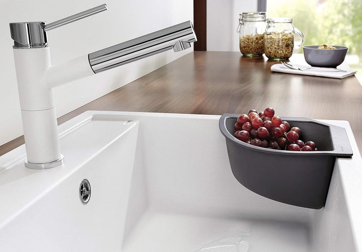 BLANCO Top-Schienen aus Edelstahl, 235906, 416 mm & 235866 Eck-Schale Eckschale für Lebensmittel und