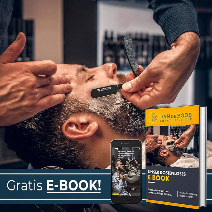 Van De Boos® Rasiermesser-Set mit 100 Derby Wechselklingen - Hochwertiges Edelstahl Barber Bartmesse