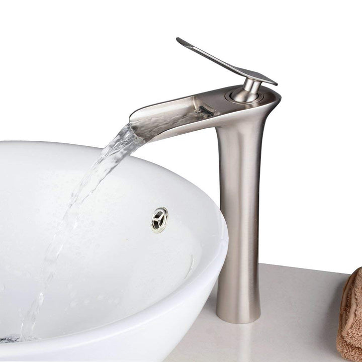 Wasserfall Wasserhahn Bad, Beelee Wasserhahn Waschbecken für Badezimmer, Einhandmischer Waschtischar