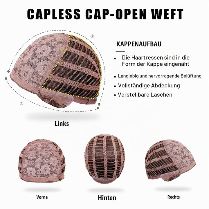 HAIRCUBE Lange Braune Perücken für Damen, Synthetische Perücken mit Pony Hitzebeständige Perücken Sc