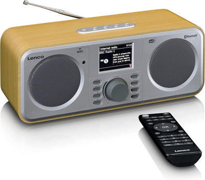 Lenco DIR-141 Internetradio - DAB+ - Bluetooth - W-LAN Verbindung - Zwei Weckzeiten - 2 x 5 Watt RMS