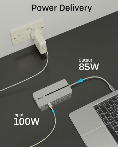 LINDY 43360 DST-Mx Duo USB C Laptop/MacBook Mini Dockingstation – 2X HDMI 4K@60Hz, PD 3.0 100W, USB