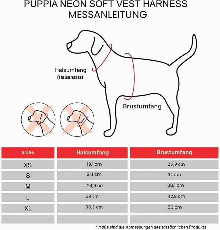 Puppia Hundegeschirr Weste in Neonfarben - Hochwertig und Komfortabel - Auch als Welpengeschirr verw