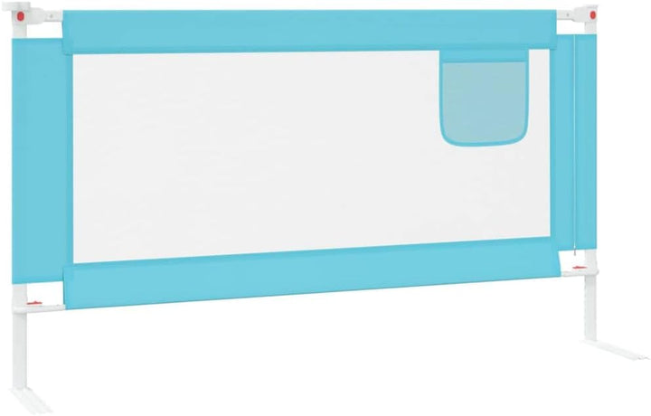 puraday Kleinkind-Bettschutzgitter Blau 150x25x(70-95) cm Stoff Bettgitter Rausfallschutz Rausfallsc