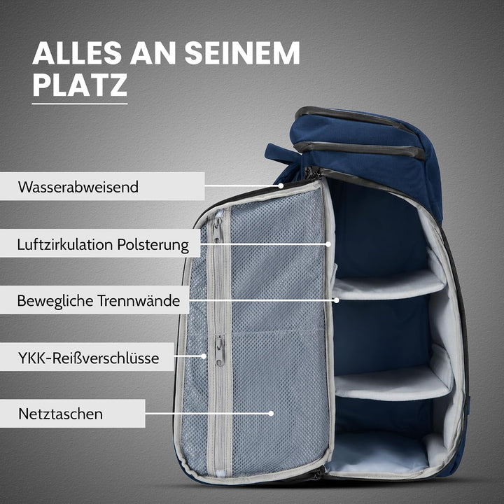 Zeeksack The Organizer 20L, Marineblau - Handgepäck-Rucksack mit Laptopfach Blau Einzel - 20L, Blau