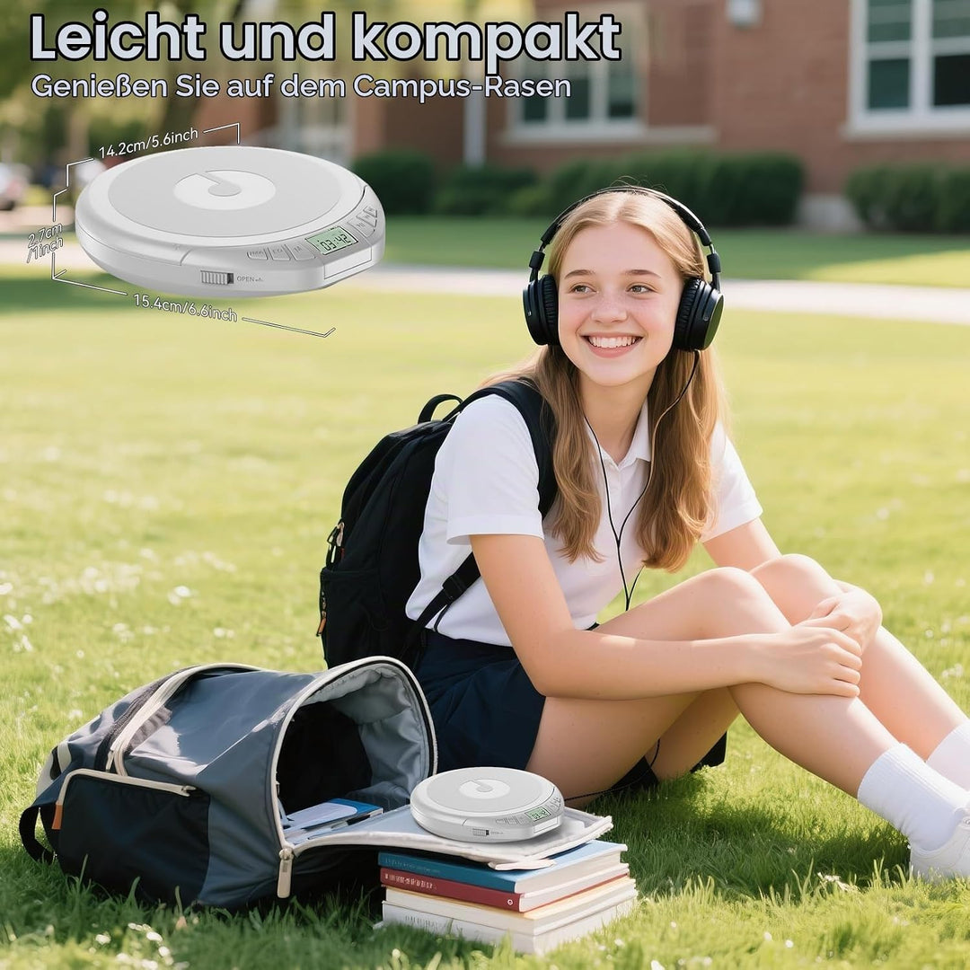 CD Player Tragbar: KOVCDVI Tragbarer CD-Player mit LCD-Display, Unterstützt CD-R/CD-RW/MP3-Wiedergab