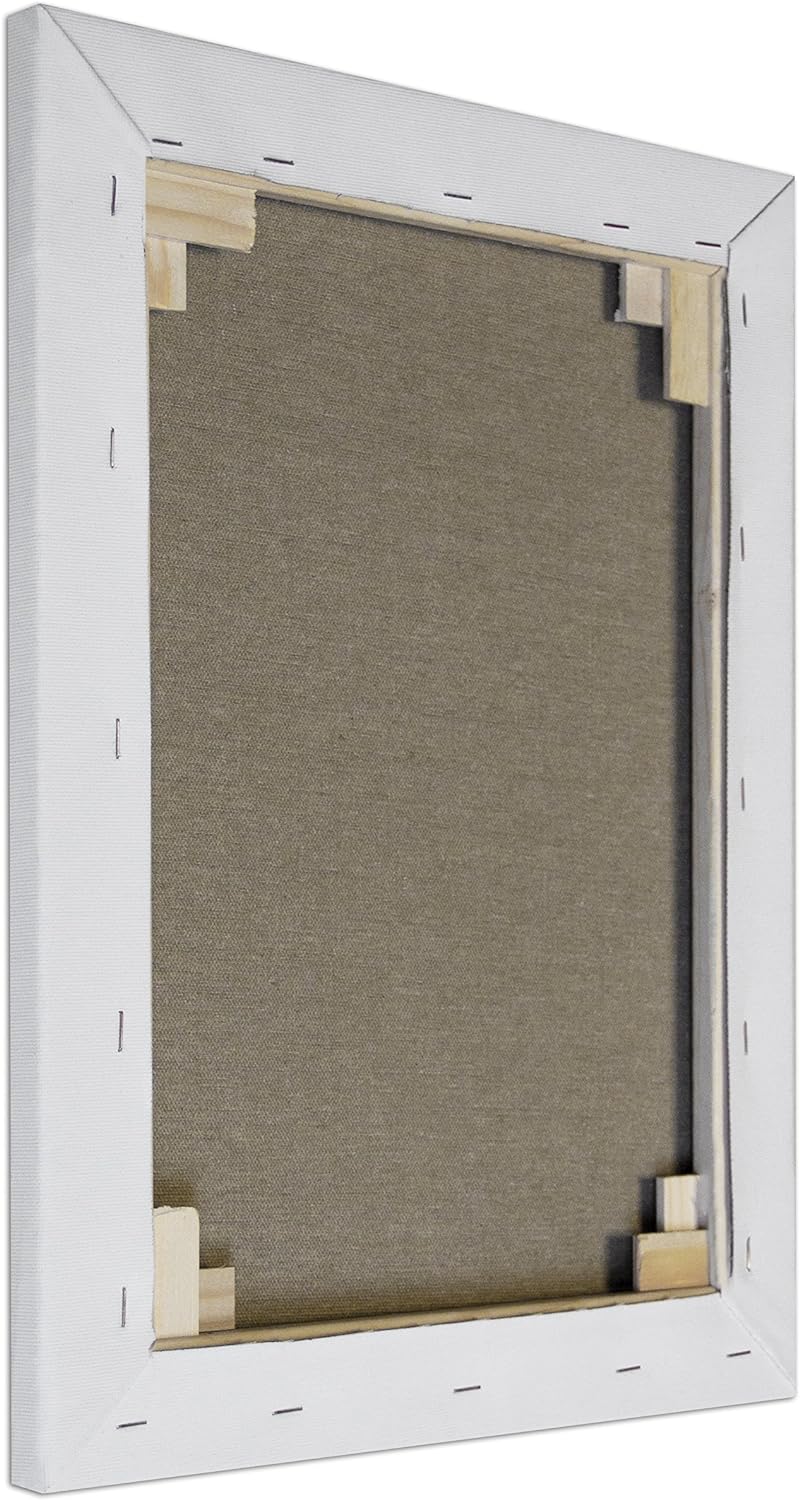 Arte &amp; Arte 7145.0 Keilrahmen mit Leinwand für Maler, Tannenholz/Baumwolle, Weiss, 100 x 60 x 1.7 cm