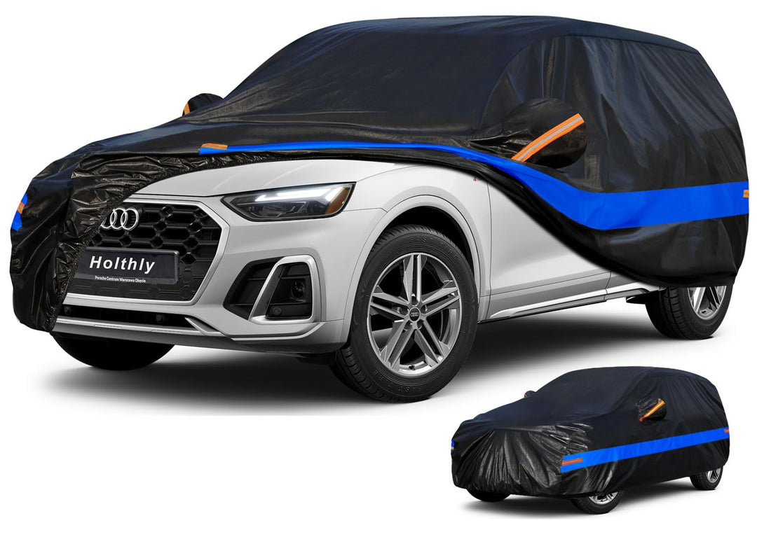 SUV Autoabdeckung Wasserdicht Atmungsaktiv,Auto-Abdeckplane für Vollgarage,Regen,Sonne,Staub und UV-