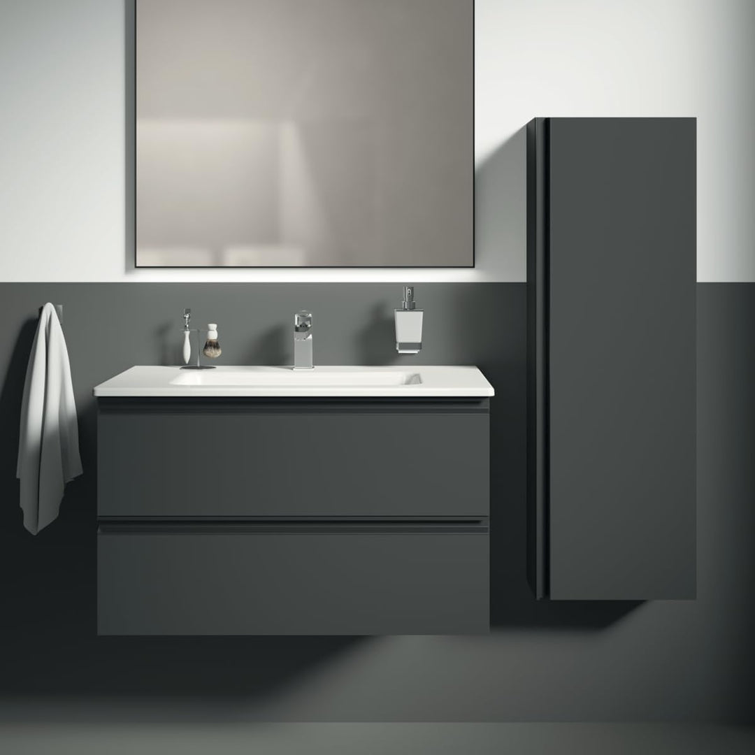 Ideal Standard BC686AA Cerafine D Waschtischarmatur Grande mit Zugknopf-Ablaufgarnitur Auslaufhöhe 1