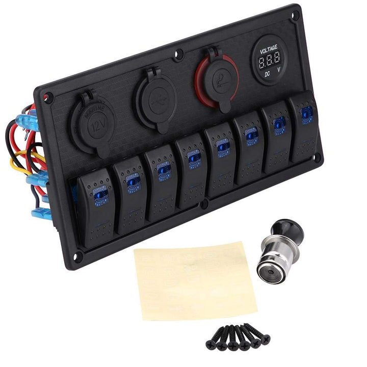 schaltpanel 12v boot 8 gang,Schalttafel,Duokon Wippschalter, 12V 24V 100% brandneues 8-Gang-Auto-Boo