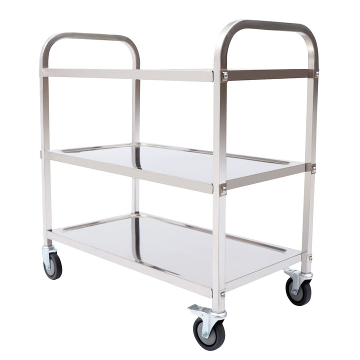 Küchenwagen, 3 Borde Rollwagen Küche, Servierwagen, Rollwagen Speisewagen mit Leichtlaufräder (85 x