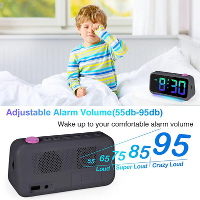Wecker Kinder Erwachsene, Wecker Digital mit 7 Farben Nachtlicht, Dynamische RGB Wecker, 6" Wecker m