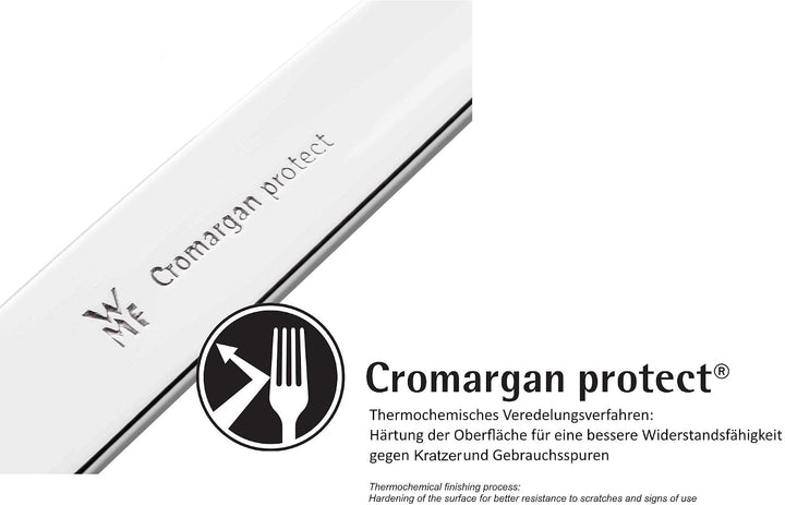 WMF Merit Dessertbesteck 12teilig, Vorspeisevbesteck für 6 Personen, Frühstücksbesteck, Cromargan pr