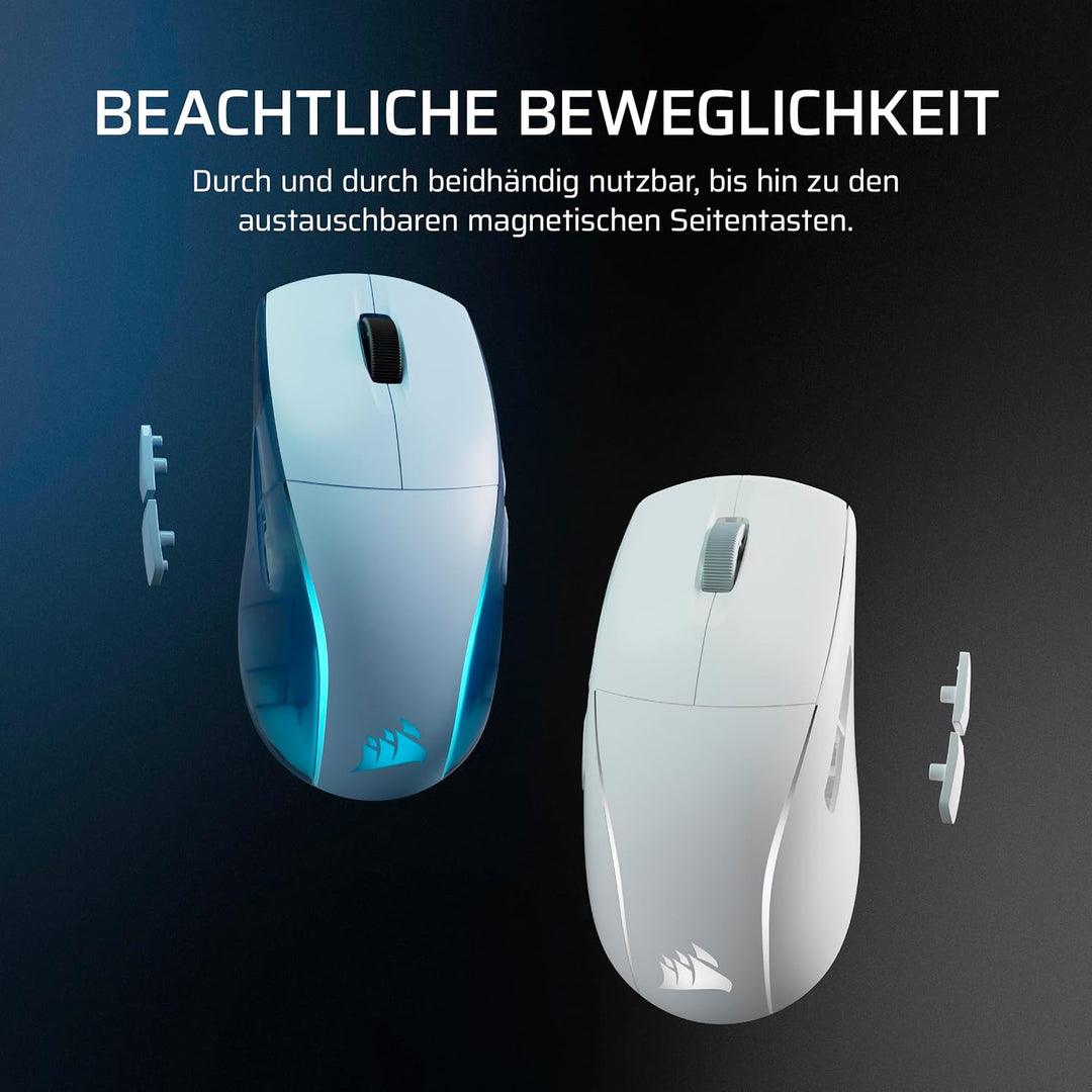 Corsair M75 Wireless RGB Leichte Beidhändig Nutzbare FPS-Gaming-Maus – 26.000 DPI, Austauschbare Sei