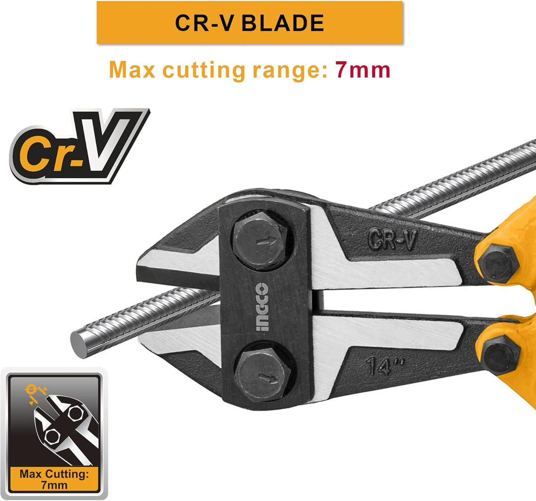 INGCO 35,6 cm Bolzenschneider Heavy Duty Bolzen Kabel Stahlstange Kettenglied Zaun und U-förmige Sch