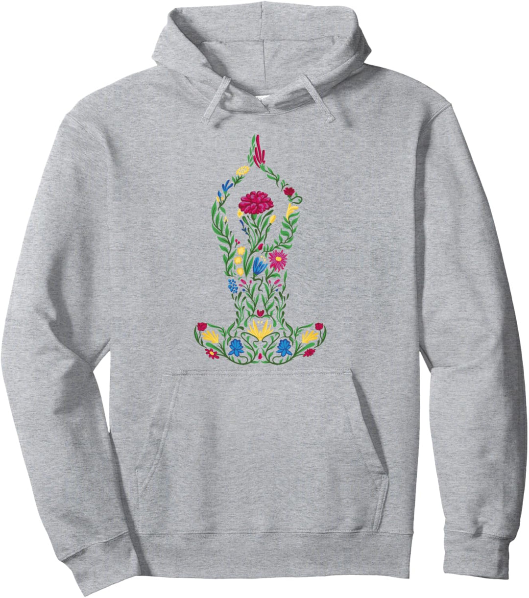 Yoga-Mädchen, Blumen, Meditation, modisch Pullover Hoodie