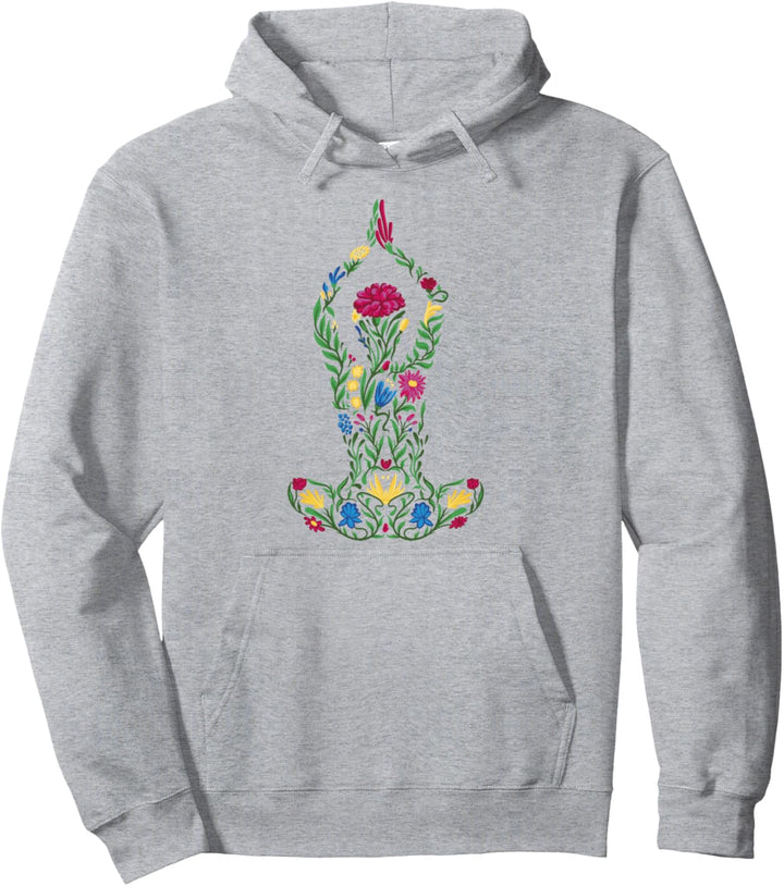 Yoga-Mädchen, Blumen, Meditation, modisch Pullover Hoodie