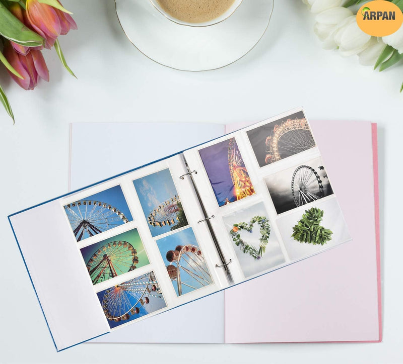 Arpan Ringbuch-Fotoalbum für 500 Fotos à 10 x 15 cm, Blau Einzelbett, Einzelbett