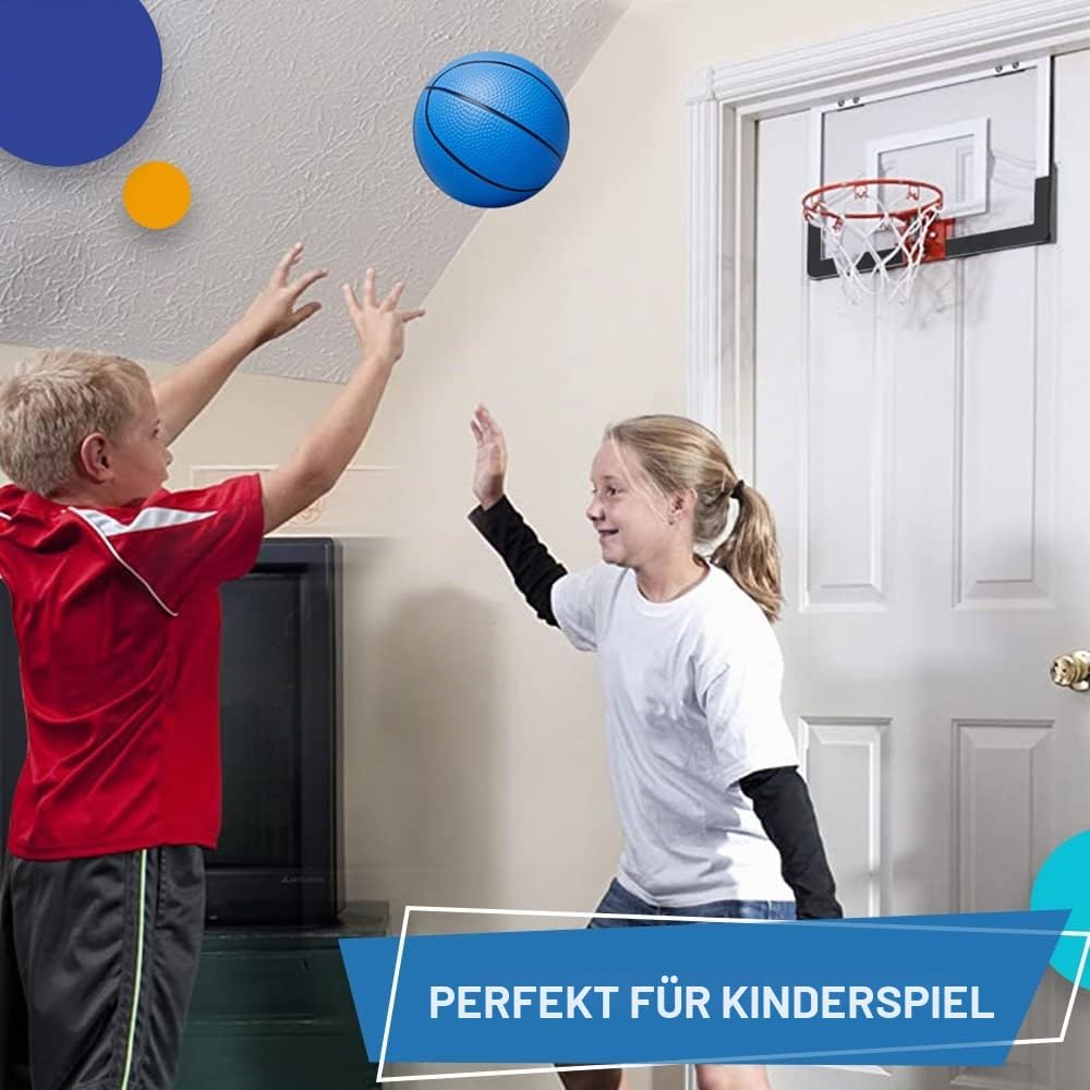 Dilabnda 16CM bunter Kinder Mini Spielzeug Basketball, Gummi Basketbälle für Teenager mit Pumpe, tol