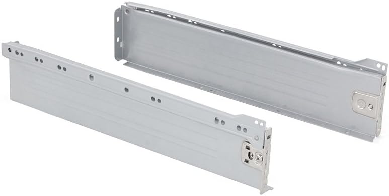 Emuca 3041025 Set aus 10 Schubladen-Kits Metallseiten und Scheibenführungen aus Stahl mit Aluminiumo
