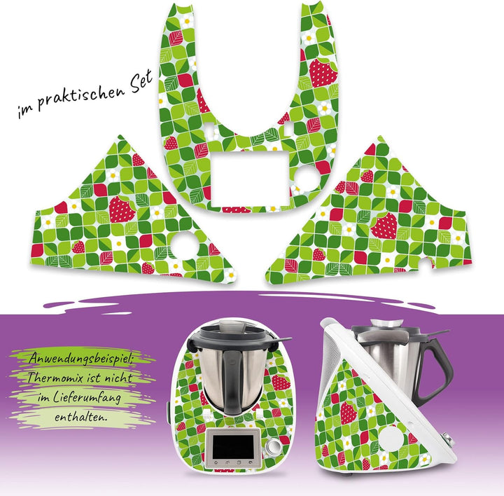 Deko Schutz Aufkleber kompatibel mit Küchenmaschine Thermomix TM5 Design Sticker Klebefolie Zubehör