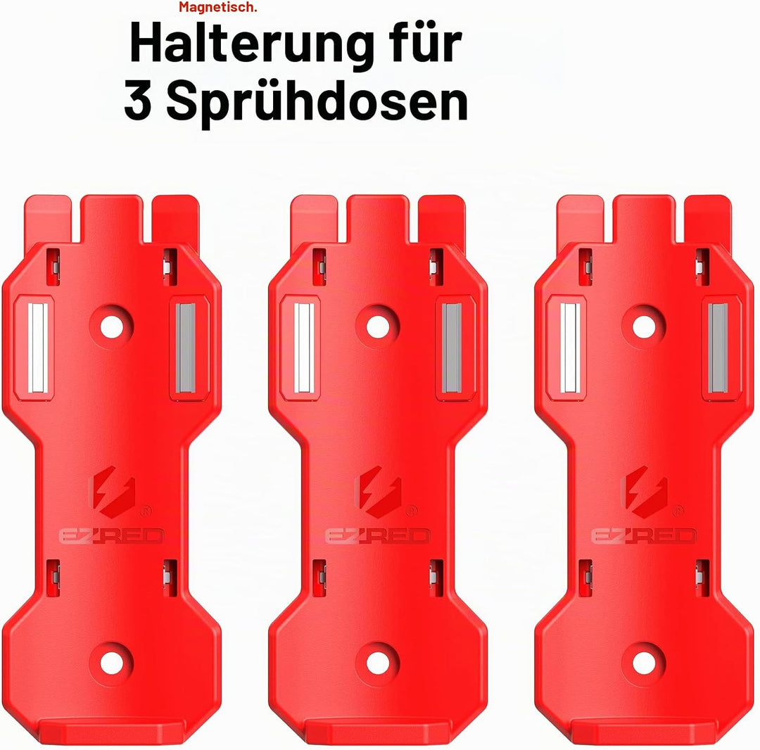 EZRED Magnetischer Sprühdosenhalter, 3 Stück, flexibel, nicht beschädigender Polymer-Deckelhalter, R