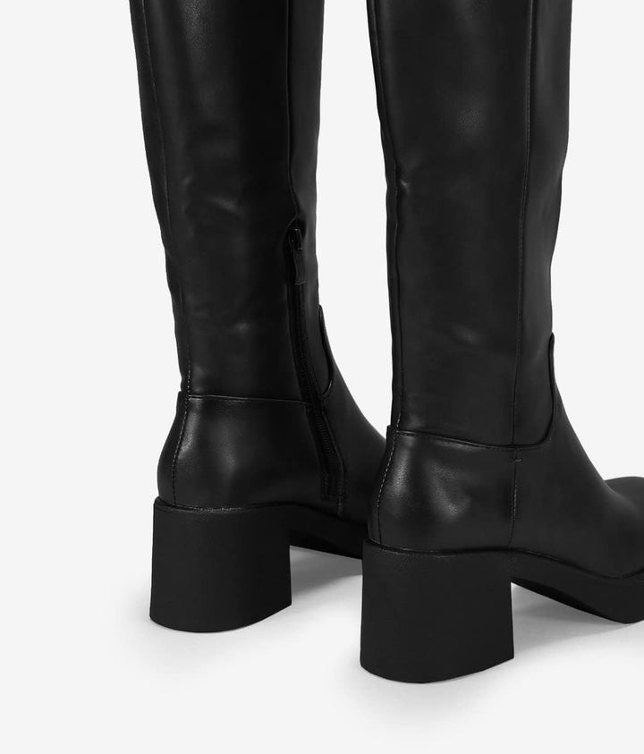 BOSANOVA Stiefel mit hohem Schaft und Sohle mit quadratischem Zehenbereich, Reissverschluss innen, f