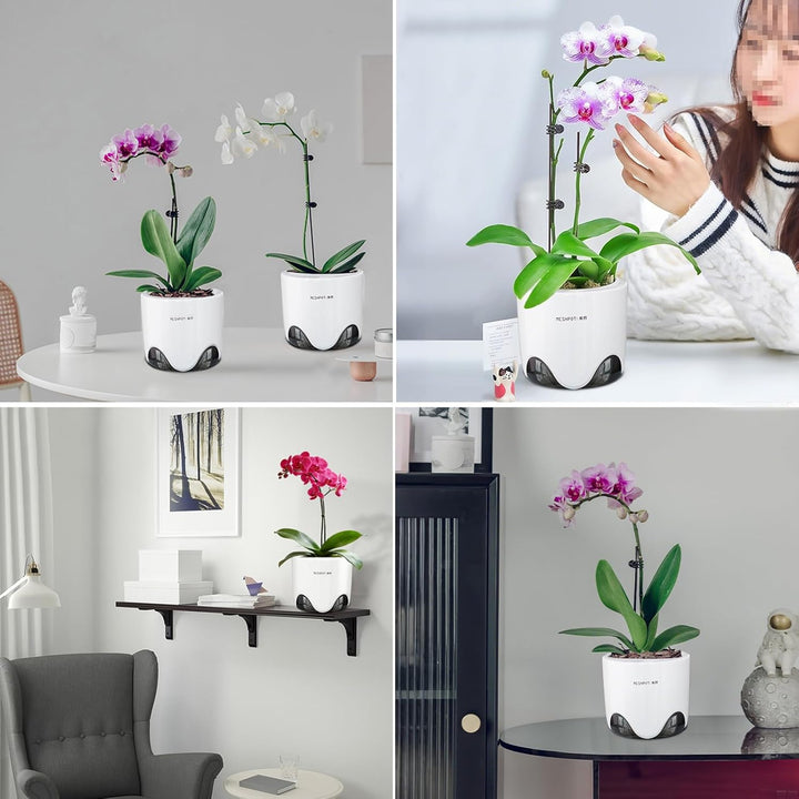 Meshpot Orchideentöpfe mit Löchern zum Umtopfen, 12,7 cm, 2 Stück, doppellagiger Kunststoff-Imitat,