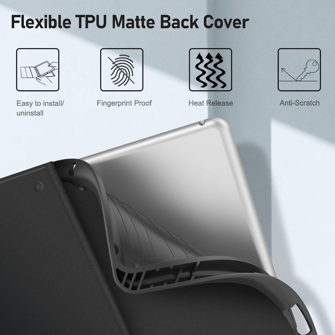Fintie Tastatur Hülle für iPad 10.2 Zoll (9/8/ 7 Generation - 2021/2020/2019), Soft TPU Rückseite Ge