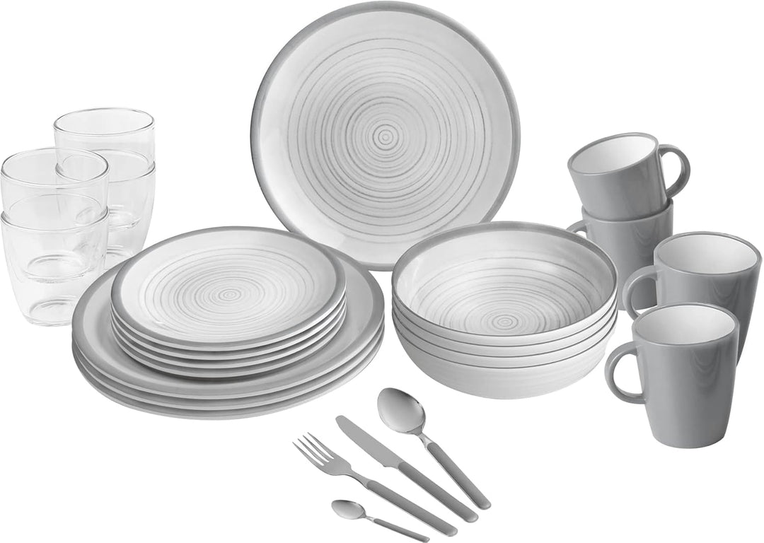Brunner 0830154N.C4X Set Teller, Becher, Becher aus Melamin, bruchsicher, aus Melamin, 36 Stück, all