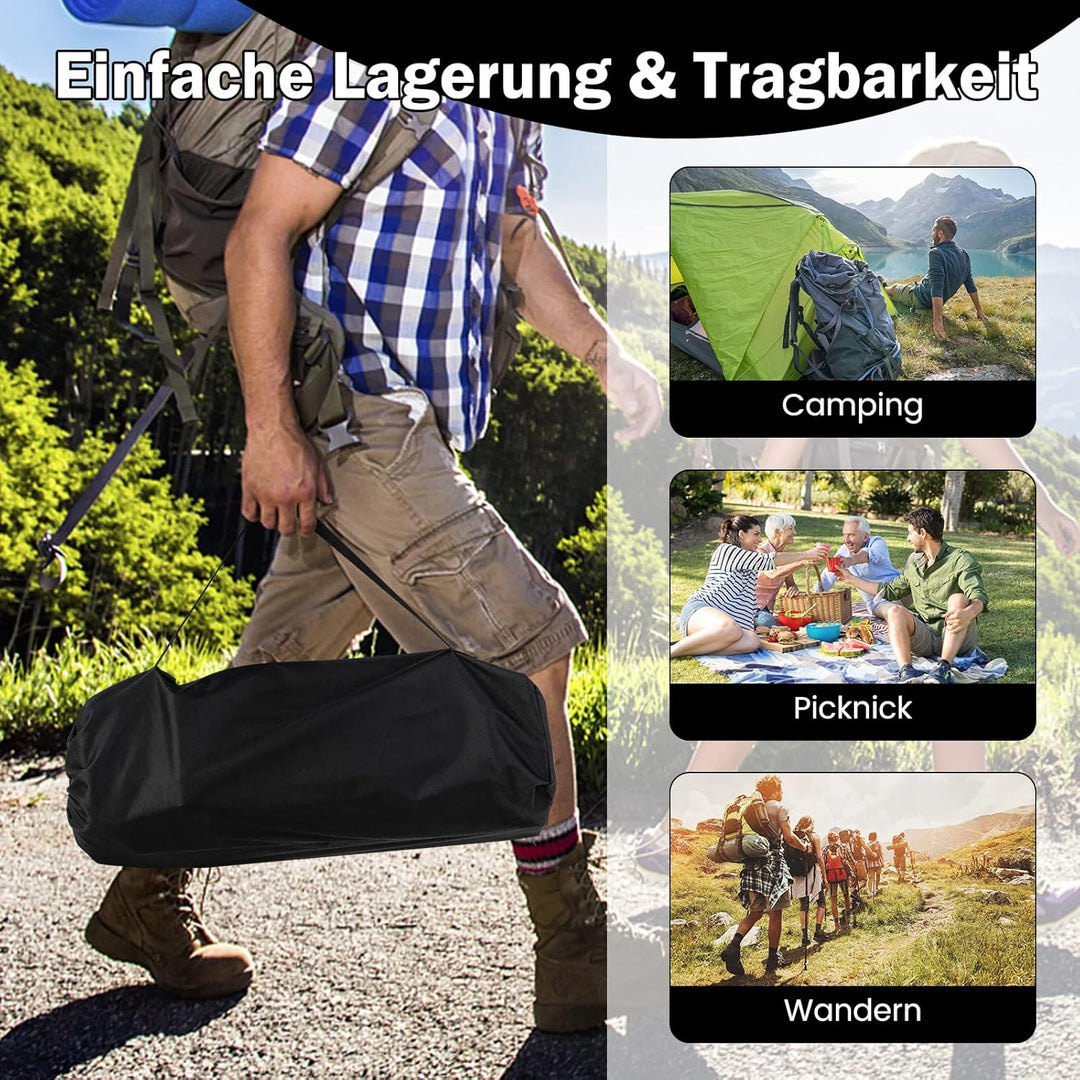 COSTWAY Campingtisch faltbar, Falttisch mit aufrollbarer Tischplatte, Klapptisch Gartentisch mit Alu