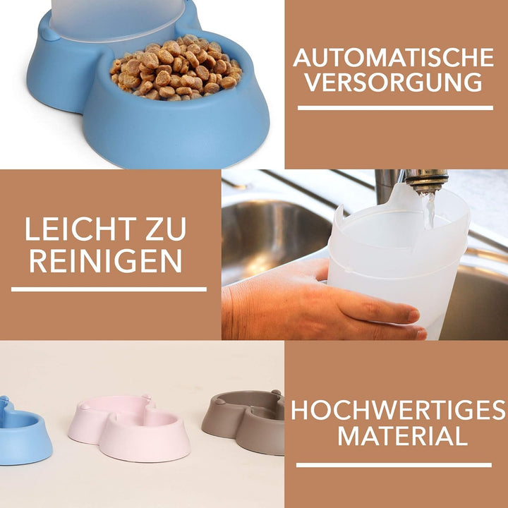 Extra einfacher Futterspender Trockenfutter Wasserspender 1,5 L Katzen Hunde Welpen Kitten 2 in 1 |