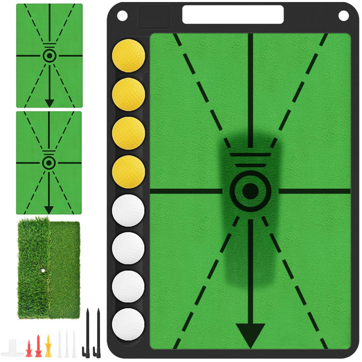 BROTOU Abschlagmatte, Premium Dual-Turf Schwungtrainer Trainingsmatte zur Schwungerkennung, Feedback