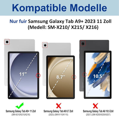 Tastatur Hülle für Samsung Galaxy Tab А9+ 11 Zoll 2023(SM-X210/X215/X216B), Schutzhülle mit Automati